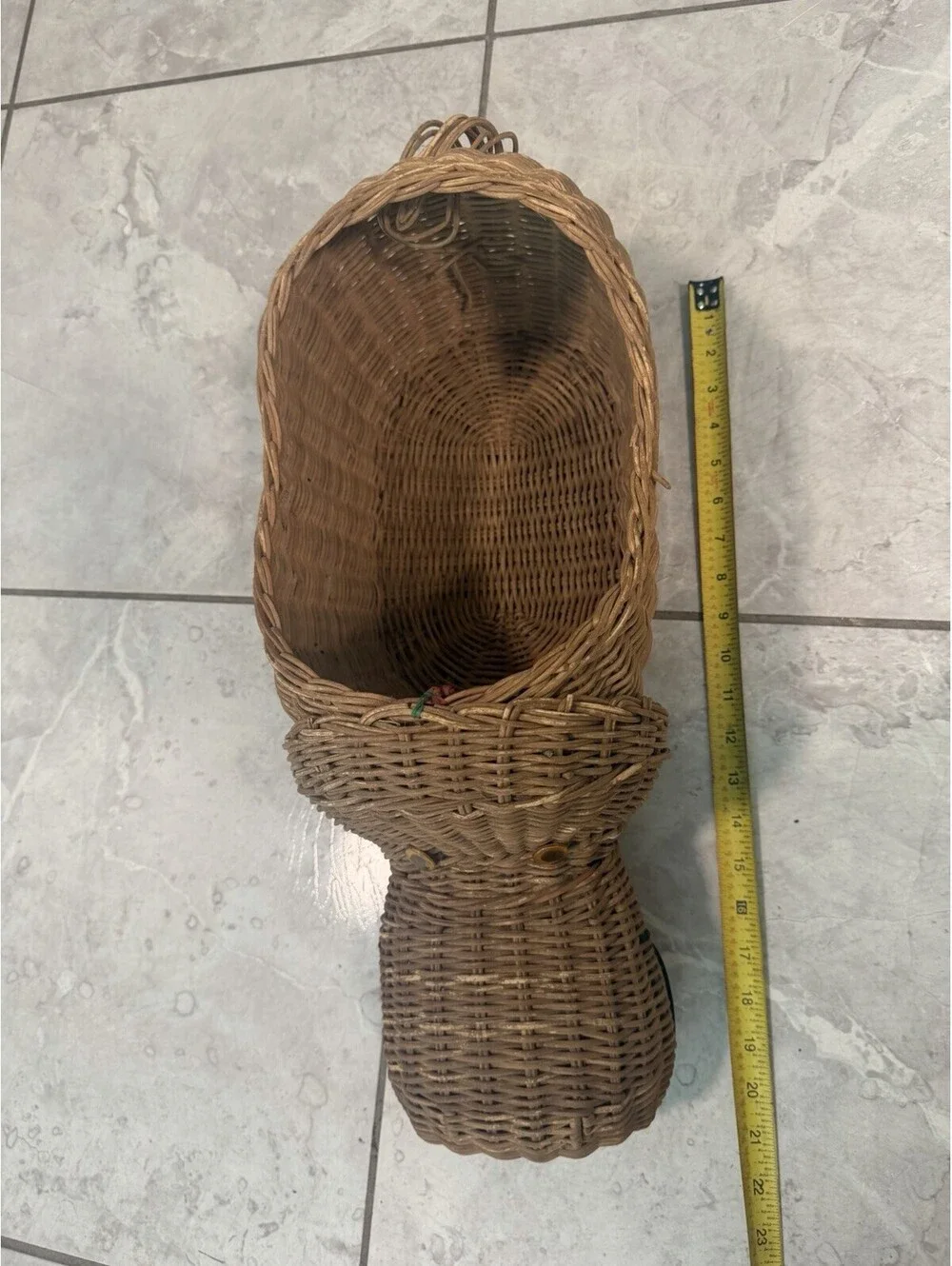 Vintage Hippo Wicker Basket